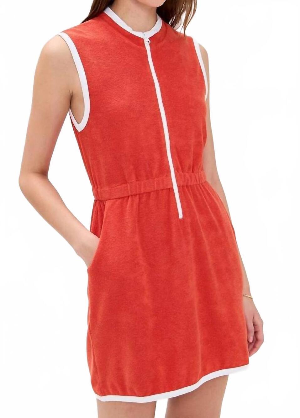 NEW KULE terry mini dress in poppy